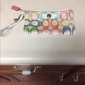 Coach fabric wristlet